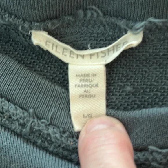 Eileen Fisher L Steel blue Dark Gray Knit Top AND pant set pockets drop shoulder - Picture 3 of 12